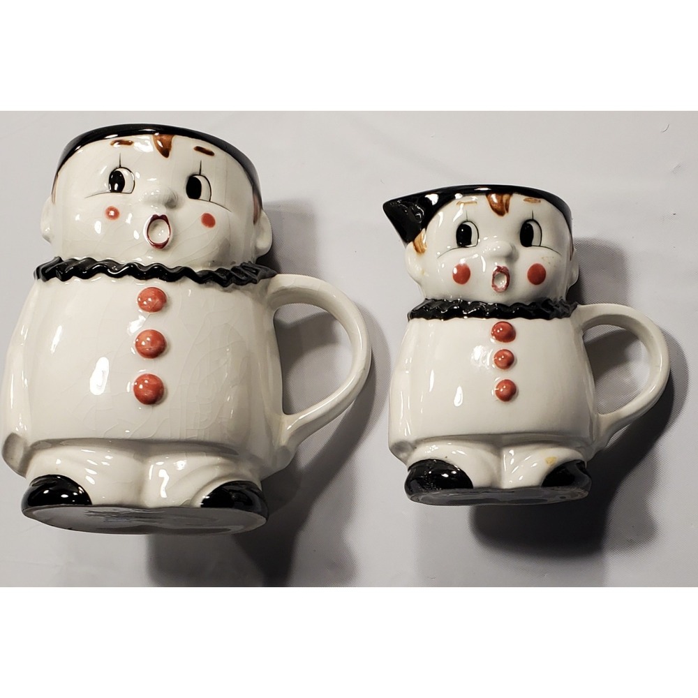 Vintage  Goebel Hummel  -  Harlequin  -  Large Creamer & Mug  -  Rare 1959